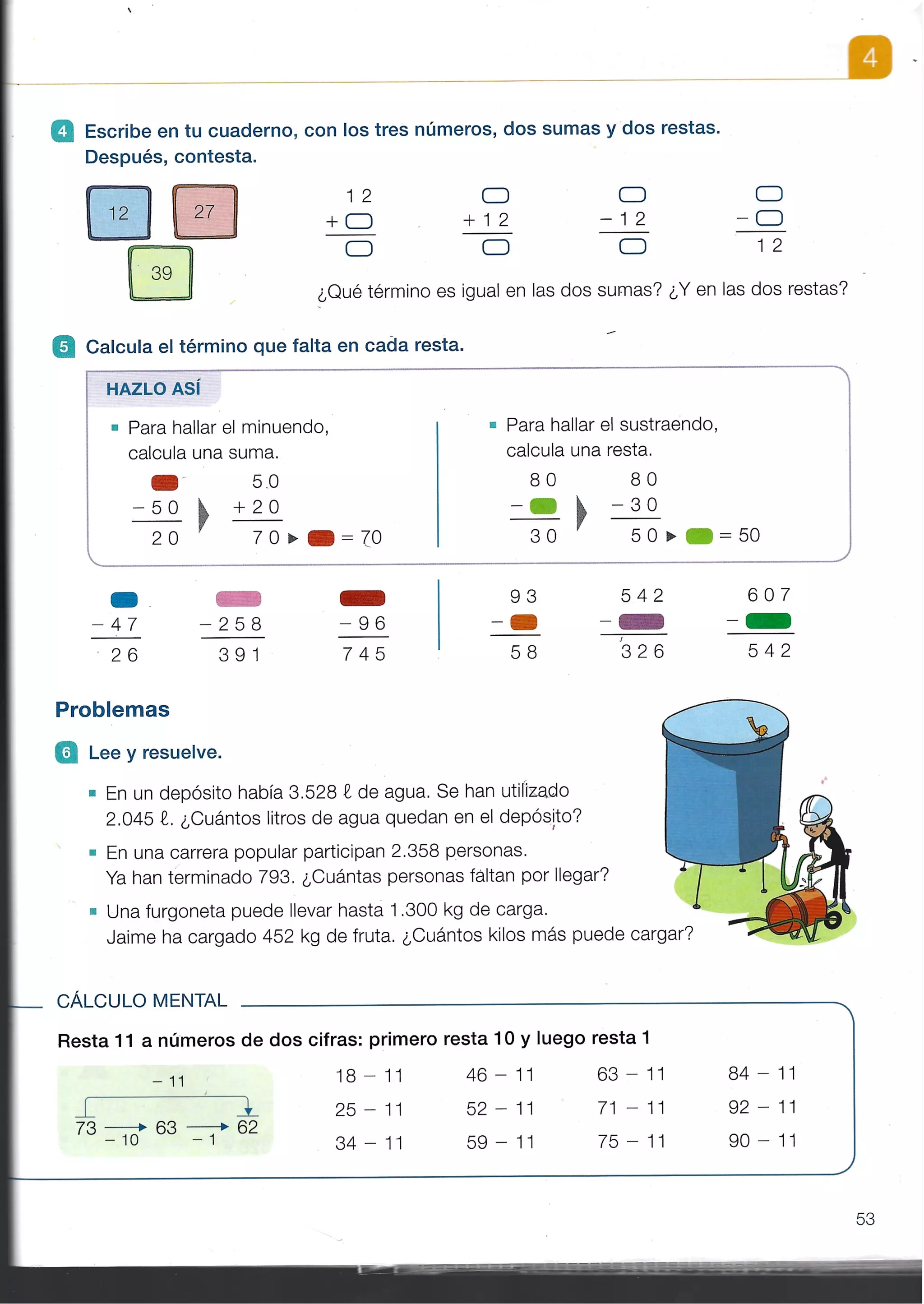 Matemáticas tema 4 SANTILLANA 3 PRIMARIA | PDF