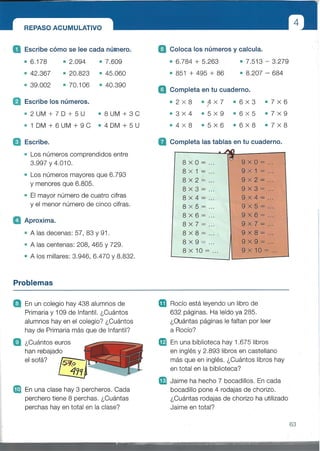 Matemáticas tema 4 SANTILLANA 3 PRIMARIA | PDF