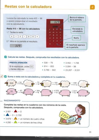 Matemáticas tema 4 SANTILLANA 3 PRIMARIA | PDF