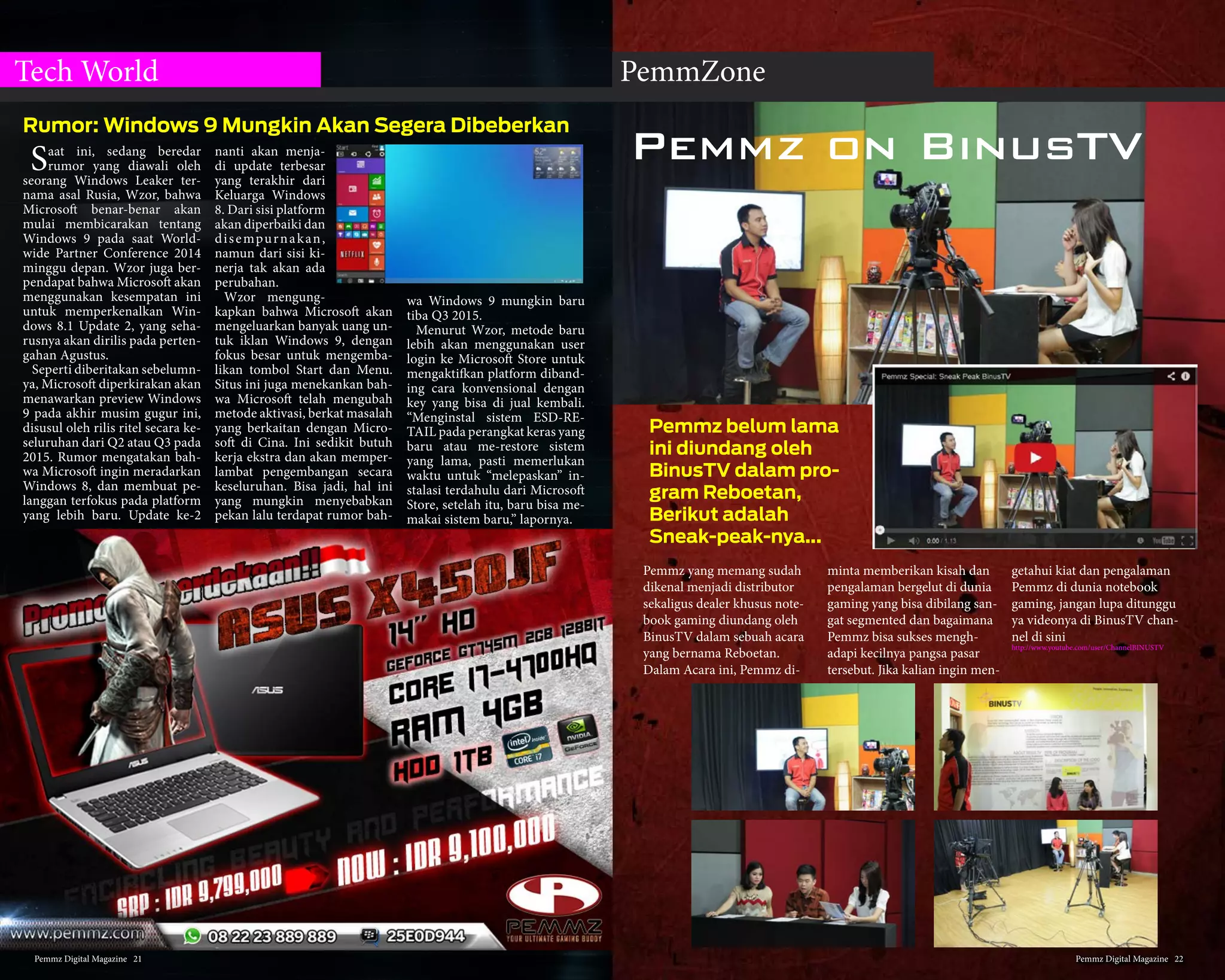 1.	Jika di laptop PeemzHolic
belum terinstall Geforce
Experience maka bisa
langsung download di
sini : http://www.geforce.
com/geforce-experience.
2.	Setelah di download dan
terinstall di Laptop maka
yang pertama di lakukan
PemmzHolic yaitu jalank-
an programnya dengan
double click icon Geforce
Experience pada desktop
atau cari di startup icon di
pojok kanan bawah layar.
3.	Sesaat muncul tampilan
Geforce Experience tapi
sebelum itu program ini
akan melakukan pengece-
kan update terbaru jika
ada dan memang di wajib-
kan untuk selalu mengup-
date Geforce Experience
ini ke versi terbaru agar
optimasi lebih berjalan
maksimal.
4.	Setelah berjalan aplikasin-
ya hal yang pertama Pem-
mzHolic lakukan adalah
men scan lgames yang
sudah kita install di pc
kita yang nanti setelah itu
akan muncul beberapa
list game kesayangan kita,
sebagai catatan game yang
bisa di optimasi oleh Ge-
force Experience ini ha-
ruslah game original alias
no bajakan.
Tips And Tricks
Pemmz Digital Magazine #13 11
 