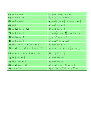 Mat equacoes biquadradas