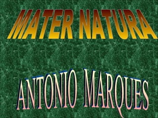 MATER NATURA ANTONIO  MARQUES 