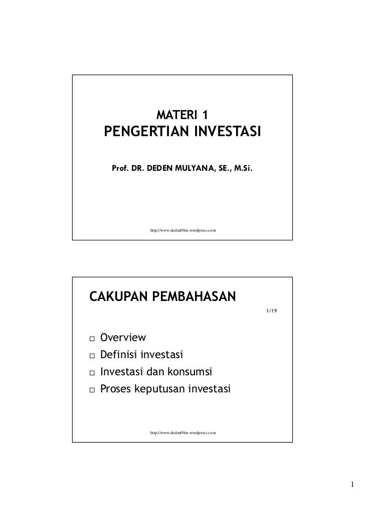 Materi 1 Pengertian Investasi<script async src=