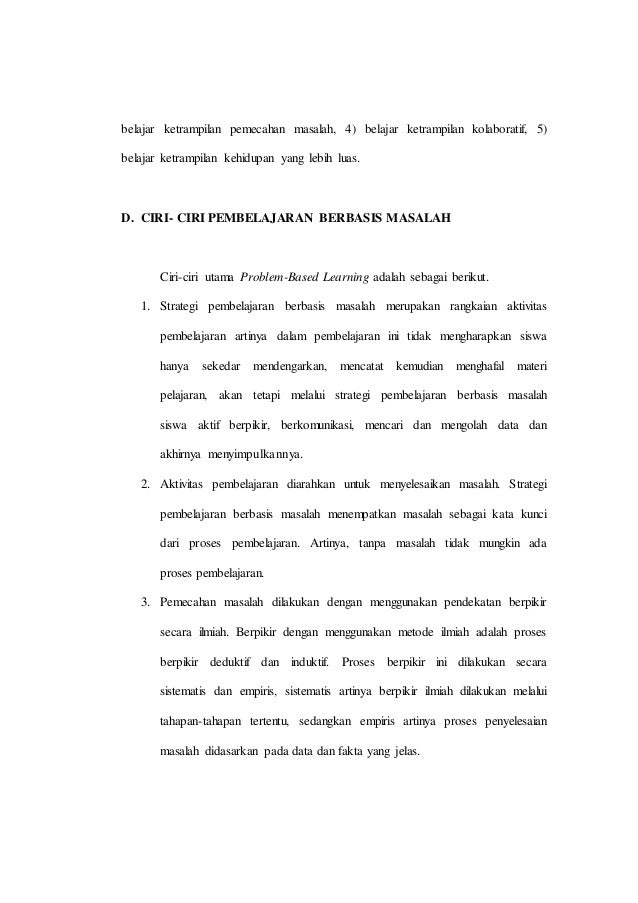 Makalah Model Pembelajaran Berbasis Masalah Problem Based Learning