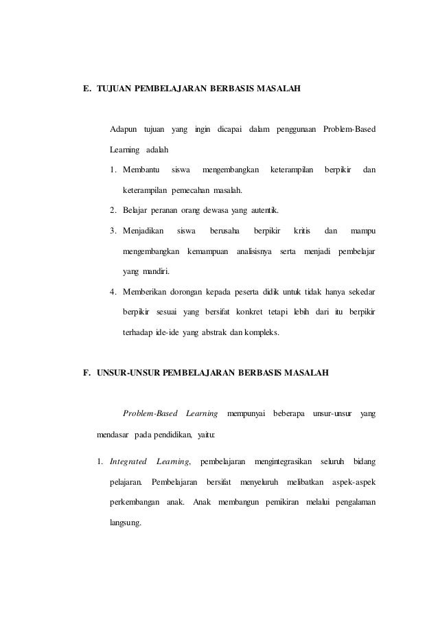 Makalah Model Pembelajaran Berbasis Masalah Problem Based Learning