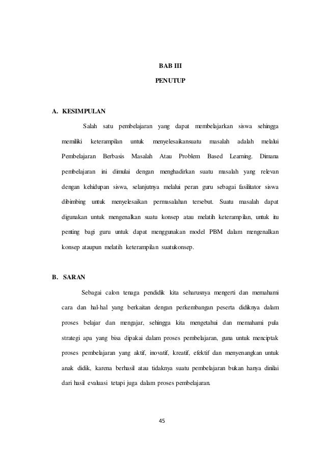 Makalah Model Pembelajaran Berbasis Masalah Problem Based Learning