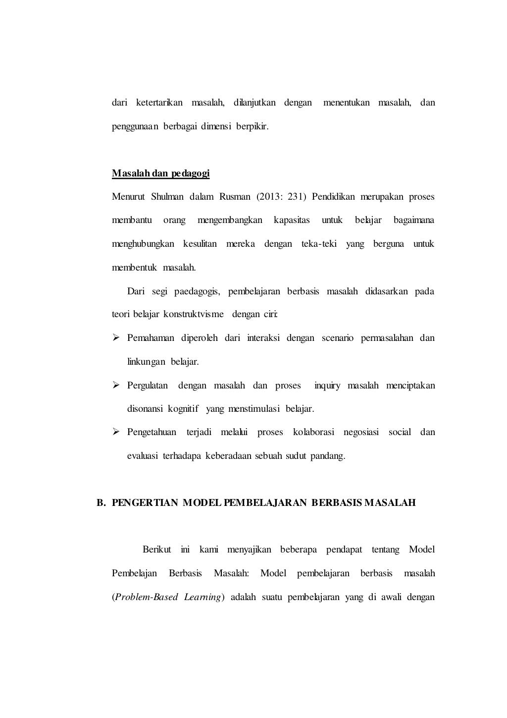 MAKALAH MODEL PEMBELAJARAN BERBASIS MASALAH ( PROBLEM