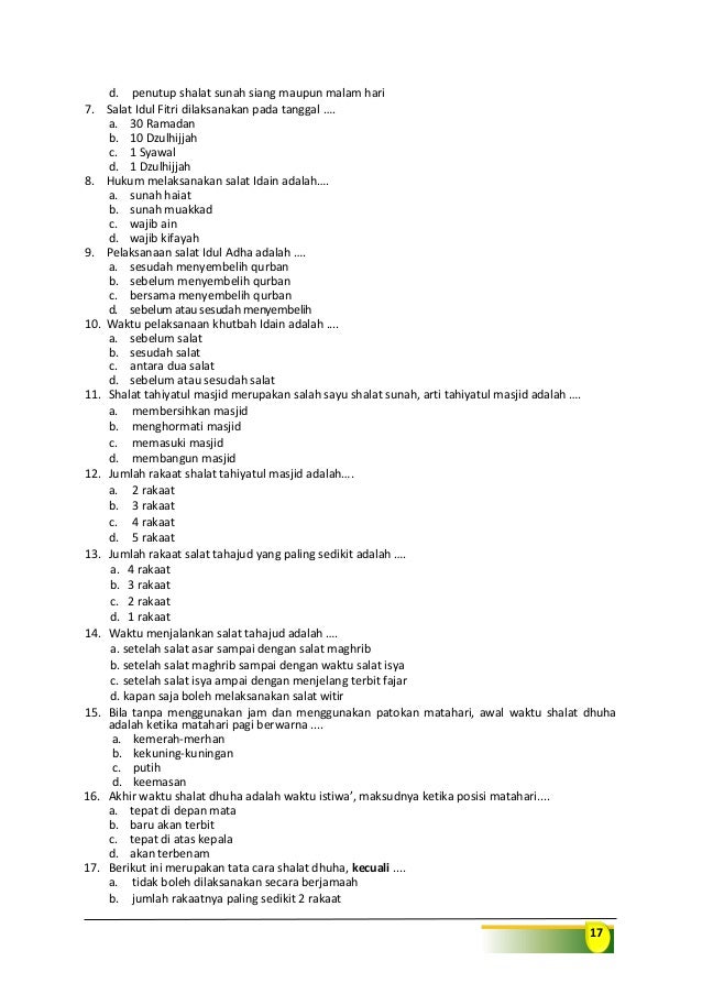 BAB I MATERI SOLAT SUNNAH