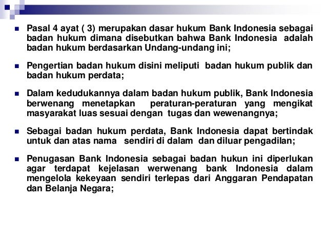 Bank Sentral Bank Indonesia Ekonomi Moneter Bab 3