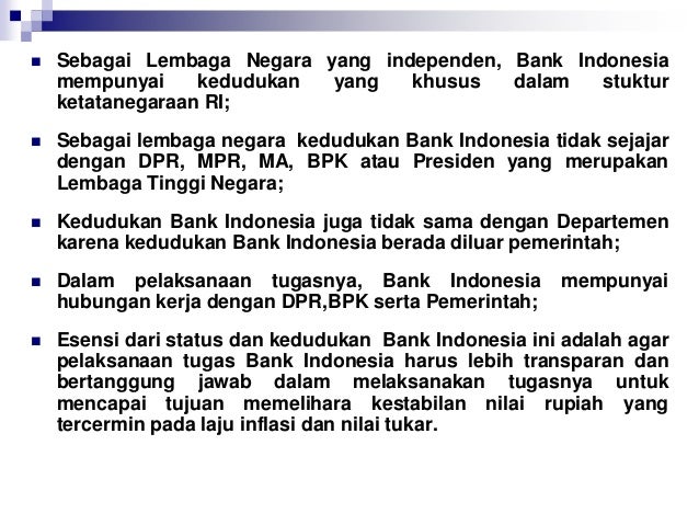 Bank Sentral Bank Indonesia Ekonomi Moneter Bab 3