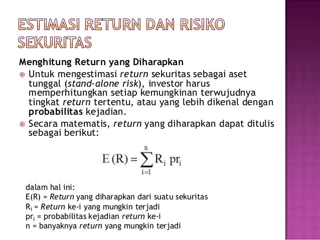Materi 4 Return Yang Diharapkan Dan Risiko Portofolio1