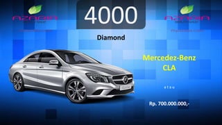 4000
Diamond
Mercedez-Benz
CLA
a t a u
Rp. 700.000.000,-
 