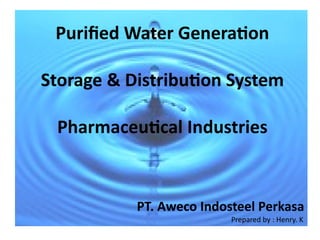 Comprehensive Guide to Purified Water Generation and Distribution ...
