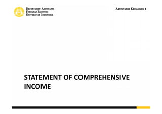 STATEMENT OF COMPREHENSIVE
INCOME
 