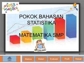 POKOK BAHASAN
STATISTIKA
MATEMATIKA SMP
Silabus Materi Evaluasi Profil Keluar
 