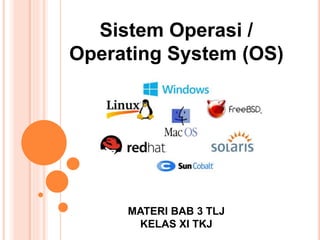 Sistem Operasi /
Operating System (OS)
MATERI BAB 3 TLJ
KELAS XI TKJ
 