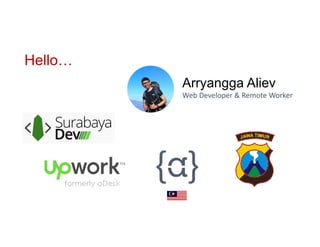 Hello…
Arryangga Aliev
Web Developer & Remote Worker
 