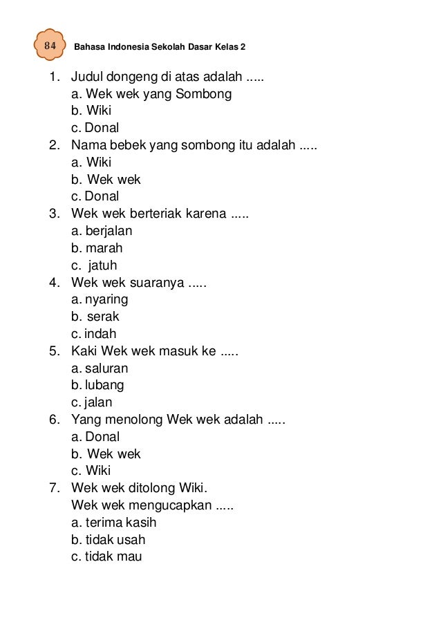 Bahasa Indonesia Kelas 2