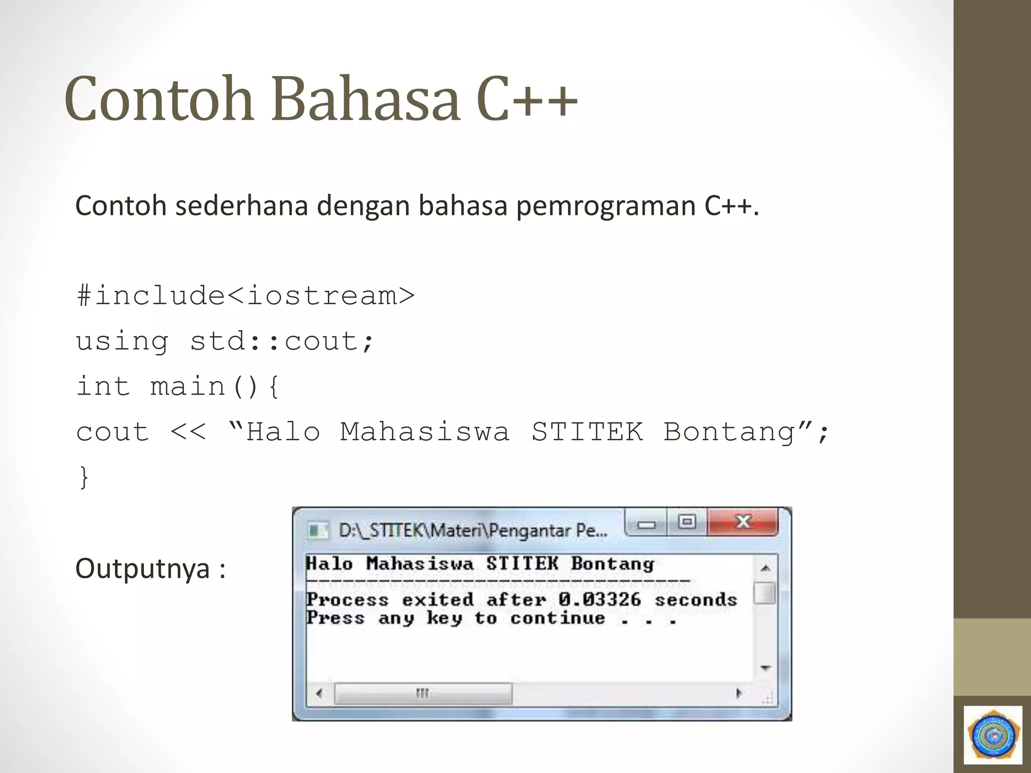 Materi 1 pemrograman prosedural | PPTX