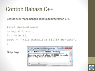 Materi 1 pemrograman prosedural | PPTX