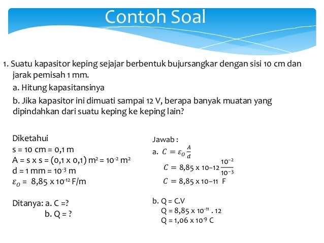 Contoh Soal Kapasitor