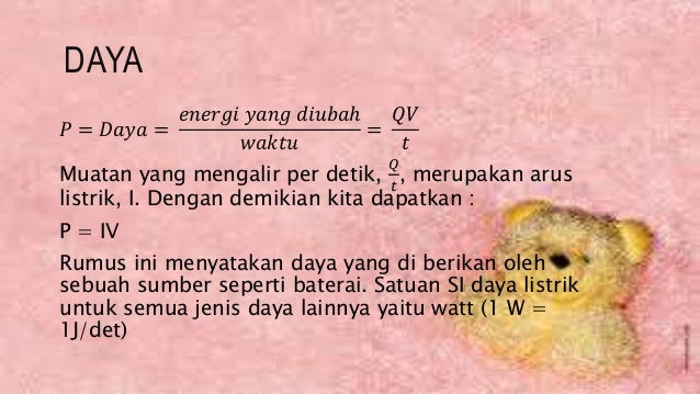 Arus listrik, hukum ohm, rangkaian hambatan, energi 