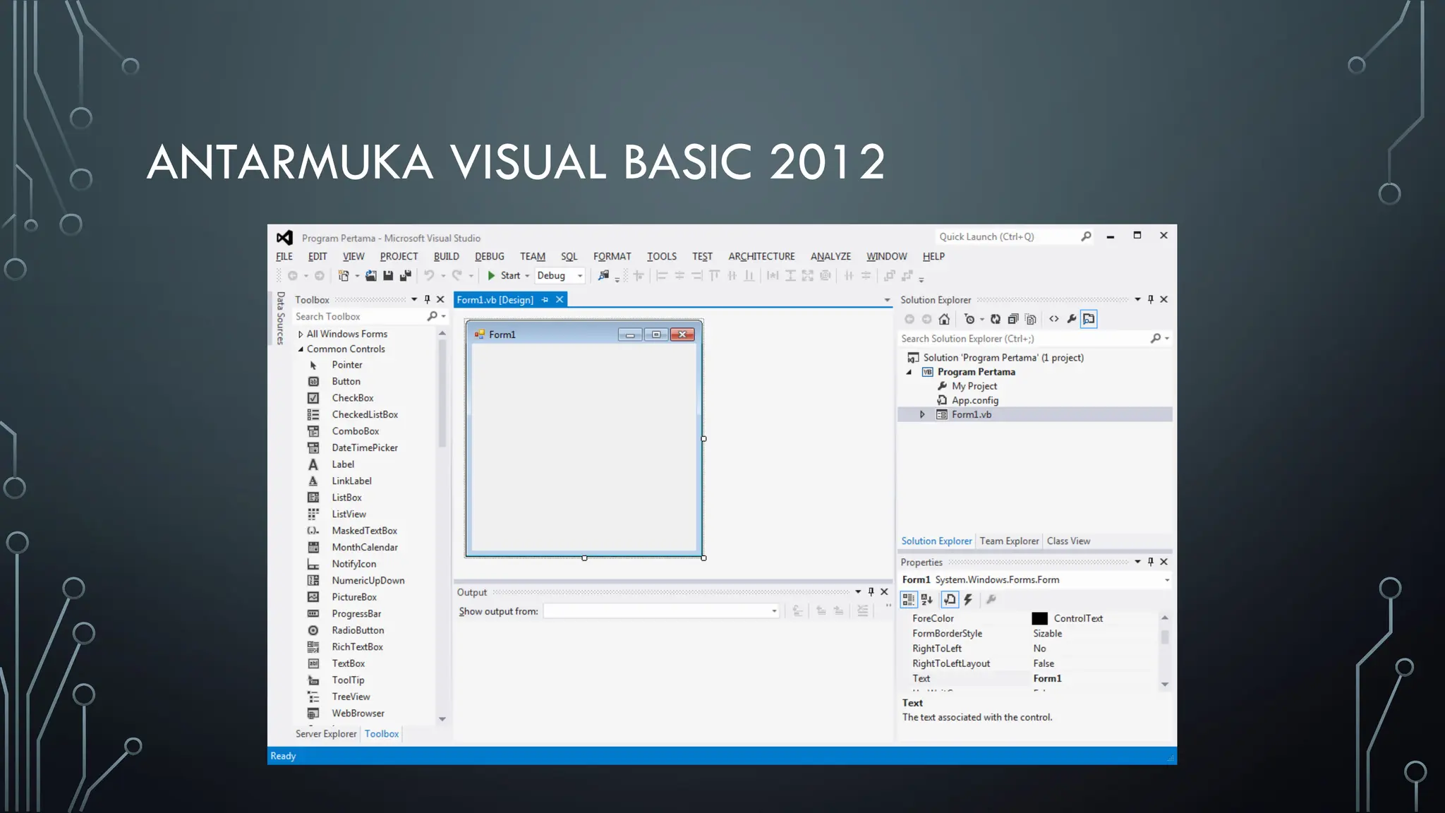 ANTARMUKA VISUAL BASIC 2012
 