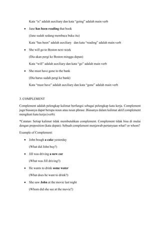 Examples Adalah Materi 1 sentence pattern | PDF