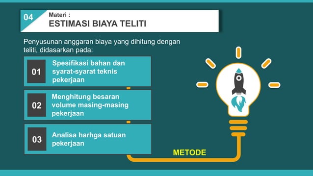 MATERI 2 - METODE ESTIMASI BIAYA KONSTRUKSI | PPTX