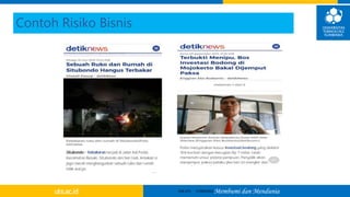 Membumi dan Mendunia
uts.ac.id
Contoh Risiko Bisnis
27/09/2023
FEB UTS
 