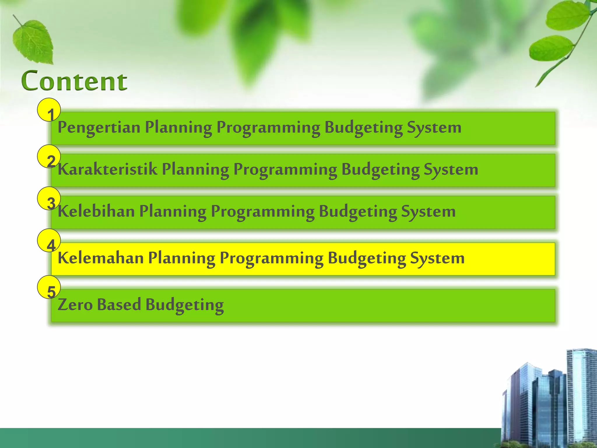Planning programming budgeting system and zero budgeting system ppt