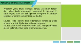 Materi 4.1 Pemrograman Bahasa Assembly 1.ppt