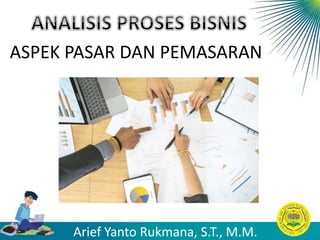 ASPEK PASAR DAN PEMASARAN
Arief Yanto Rukmana, S.T., M.M.
 