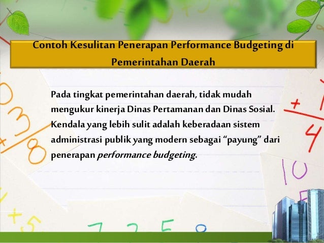 Performance budgeting