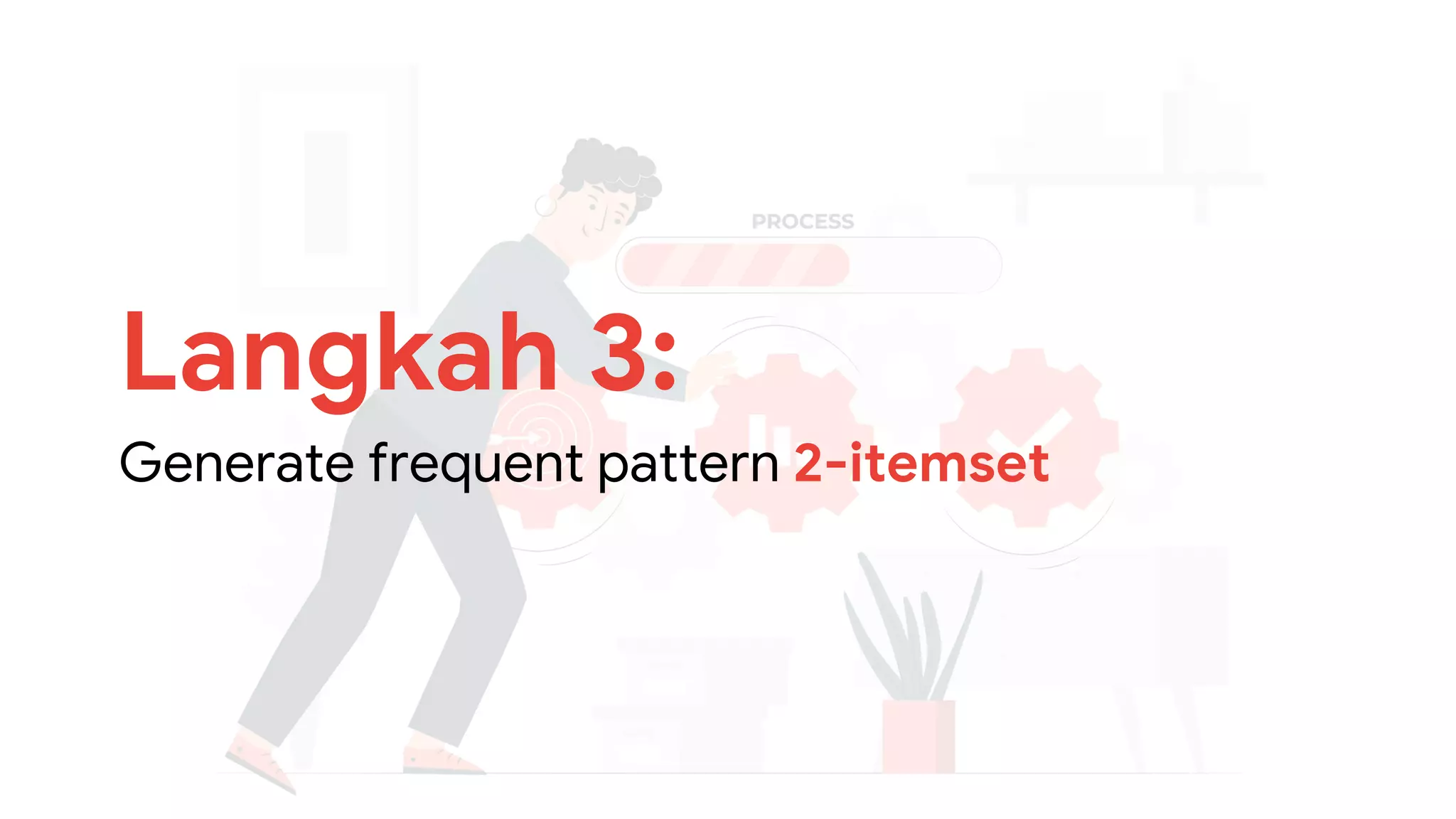 Langkah 3:
Generate frequent pattern 2-itemset
 
