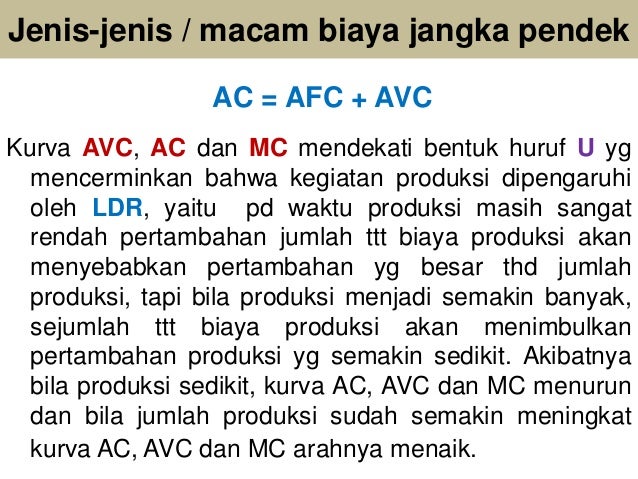 Materi 9 teori biaya produksi Materi 9 teori biaya produksi