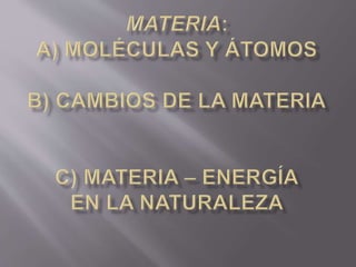Materia.moléculas.átomos.energía.ciclo  