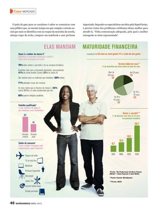 Capa mercado


  O pulo do gato para os varejistas é saber se comunicar com      importado. Segundo os especialistas ouvidos pela SuperVarejo,
esse público que, ao mesmo tempo em que compõe o estrato so-      é preciso tratar dos problemas cotidianos dessa mulher para
cial que mais se identifica com as roupas da mocinha da novela,   atendê-la. “Falta comunicação adequada, pela qual a mulher
almeja viajar de avião, comprar um notebook e usar perfume        emergente se sinta representada”.




40   SuperVarejo abril 2012
 