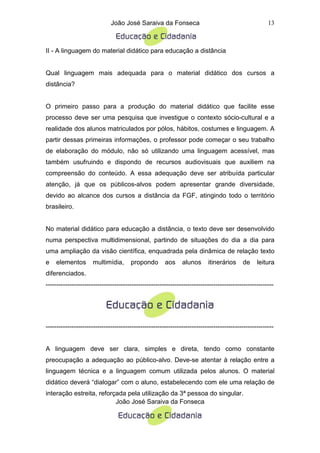 material didatico para educacao a distancia
