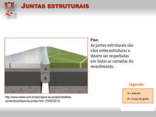 http://www.weber.com.br/piso/apoio-ao-projeto/detalhes-
construtivos/tipos-de-juntas.html (19/02/2013)
JUNTAS ESTRUTURAIS
 