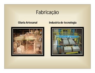 Fabricação
Olaria Artesanal Industria de tecnologia
 