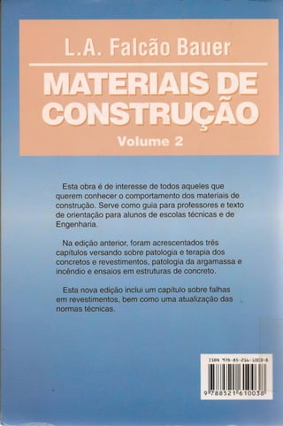 Materiais de construção   volume 2 - bauer - 5ª edição