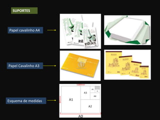 SUPORTES
Papel cavalinho A4
Papel Cavalinho A3
Esquema de medidas
 