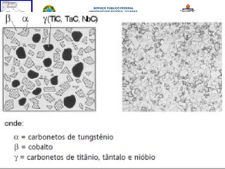  
        SERVIÇO PÚBLICO FEDERAL
     UNIVERSIDADE FEDERAL DO PARÁ
   INSTITUTO DE TECNOLOGIA DA UFPA
  FACULDADE DE ENGENHARIA MECÂNICA
    DISCIPLINA: USINAGEM DOS METAIS




Metal Duro (Widia)
                - Estrutura -




                                      40
 