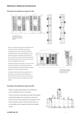 Materiais e Sistemas Construtivos


Exemplos de paredes em taipa de mão:




Exemplos de paredes em taipa de pilão:




UniFIAM-FAAM 2011                        7
 