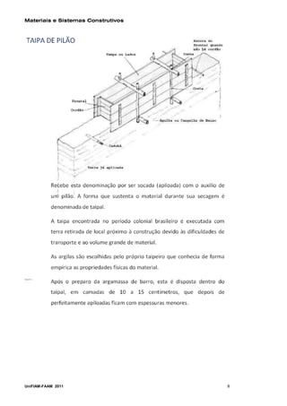 Materiais e Sistemas Construtivos




UniFIAM-FAAM 2011                   8
 