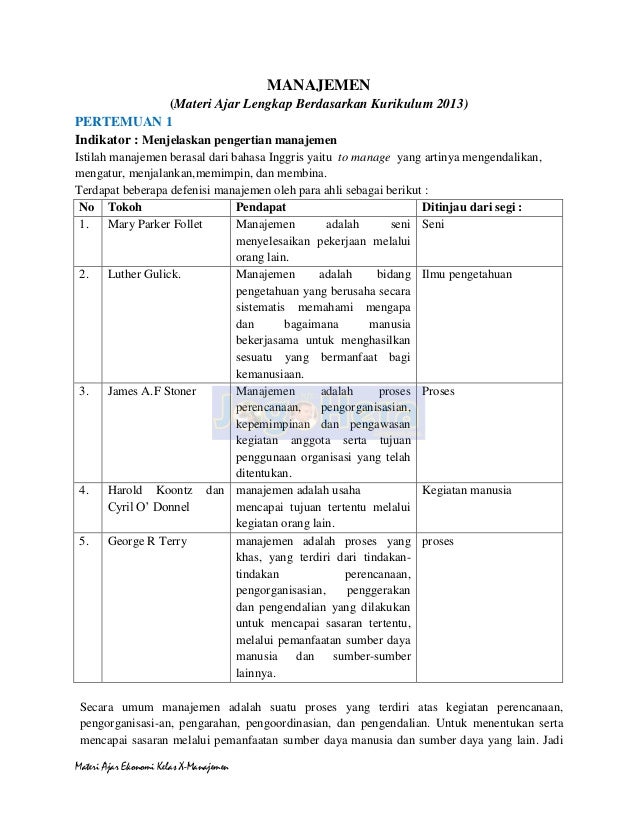 Manajemen Bahan Ajar Ekonomi Berdasarkan K 13