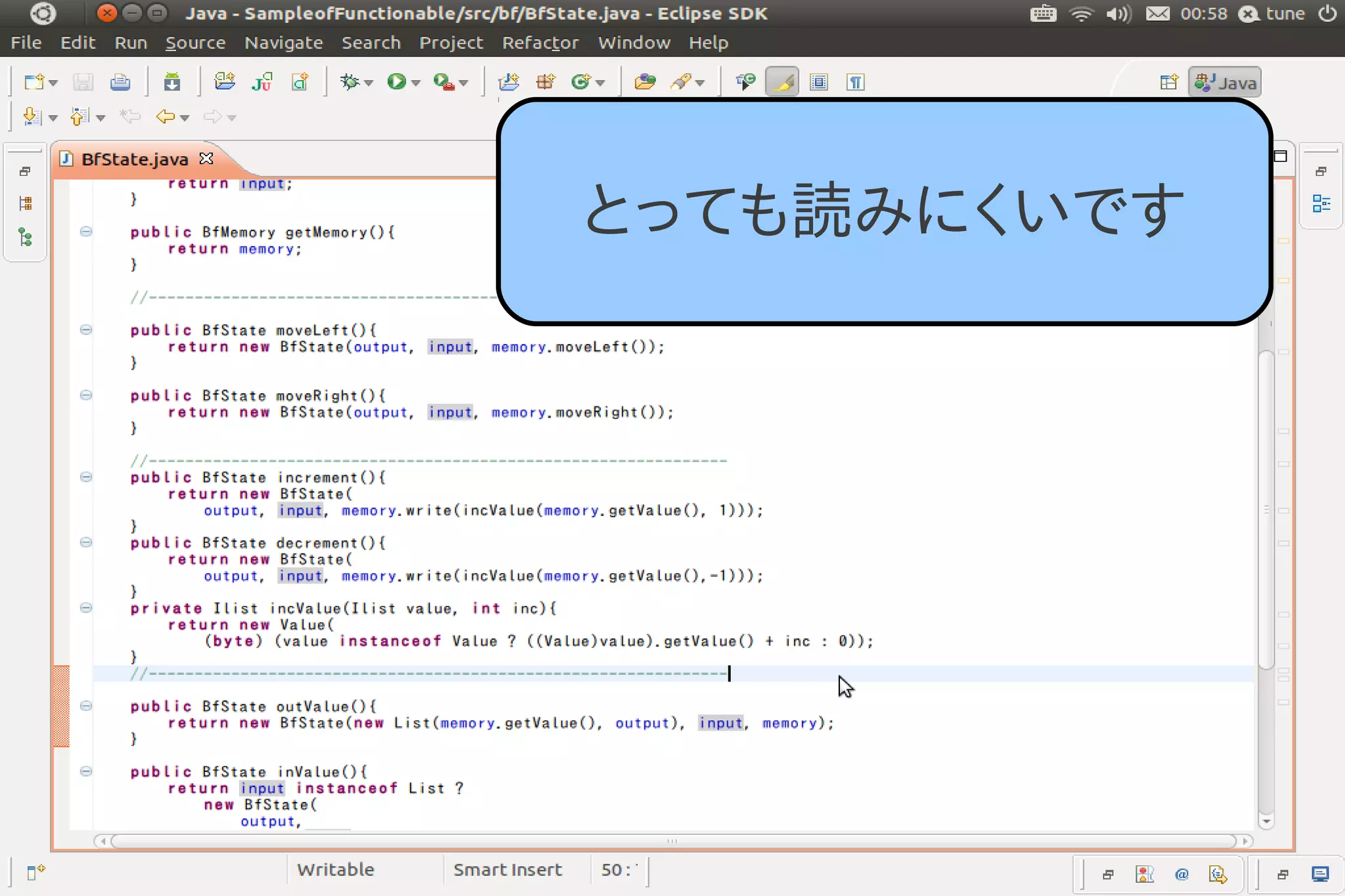 とっても読みにくいです
 
