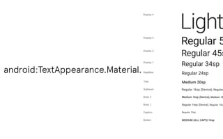 android:TextAppearance.Material. 
 