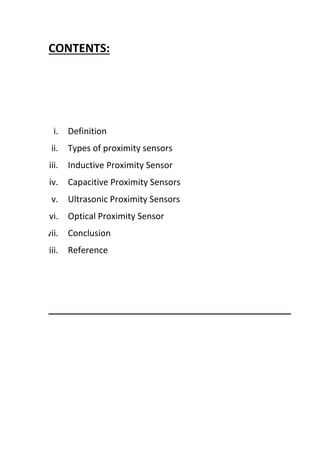 A report on Proximity Sensor | DOCX